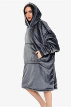 Couverture Sweat à Capuche Géante Homme Femme, Polaire Sherpa Ultra Douce Chaude Confortable Portable, Plaid Couverture à Manches pour Adultes Ados avec Grande Poche