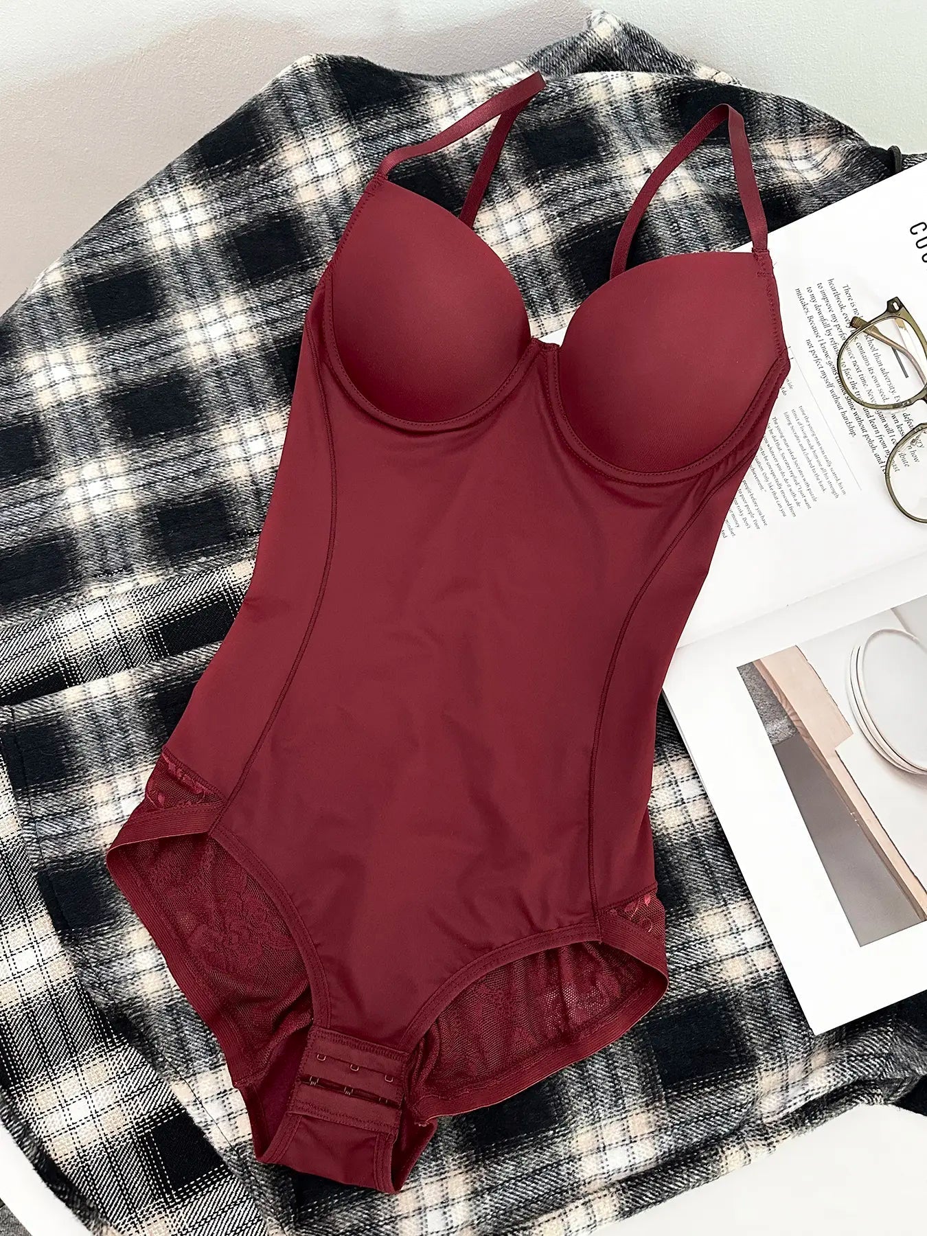 Body Gainant Amincissant Dos Nu Décolleté Plongeant pour Femme, Tailles XS-XXL, Style Décontracté, Design Uni, Portable Toute Saison
