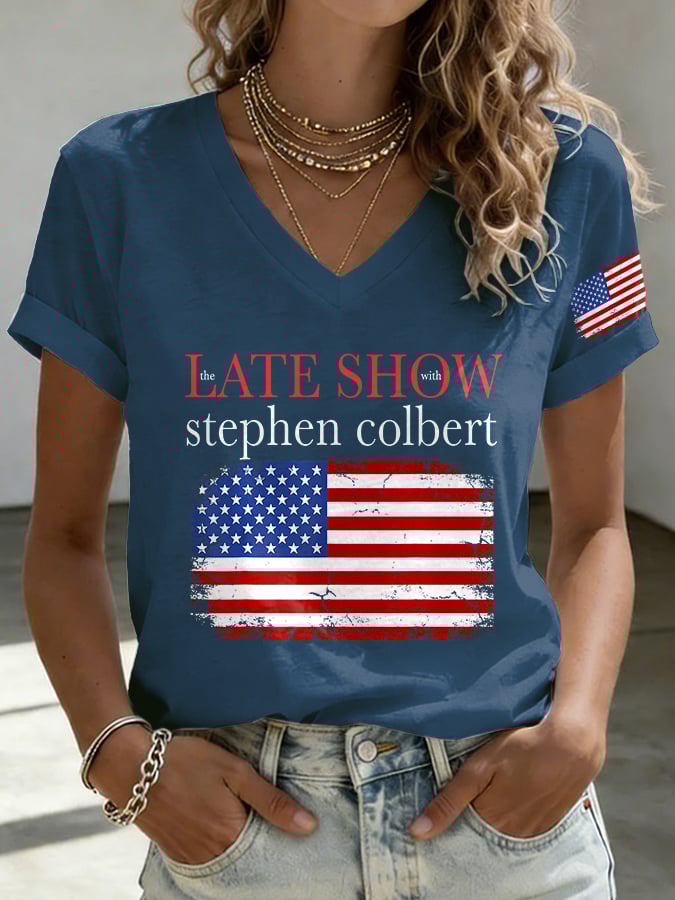 🔥Buy 3 Get 15% Off🔥V-Neck Retro Last Show Print T-Shirt