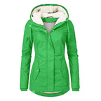 Parka d'hiver en coton épais avec doublure en polaire, manteau chaud à capuche mi-long, coupe ajustée, manches longues, en fausse fourrure noire, pour un style élégant et décontracté - Vestes