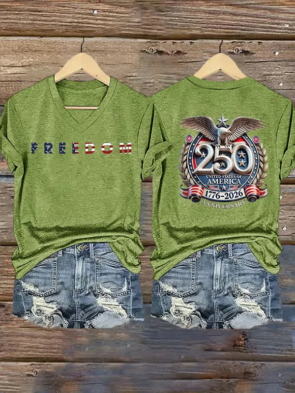T-shirt stampa FREEDOM da donna