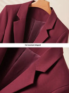 Veste blazer élégante à un bouton pour femme, manteau à manches longues et coupe ajustée pour le bureau, vêtement d'extérieur mode automne et hiver