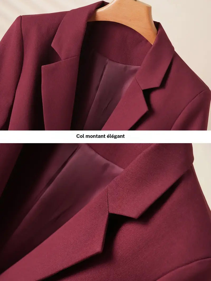 Veste blazer élégante à un bouton pour femme, manteau à manches longues et coupe ajustée pour le bureau, vêtement d'extérieur mode automne et hiver