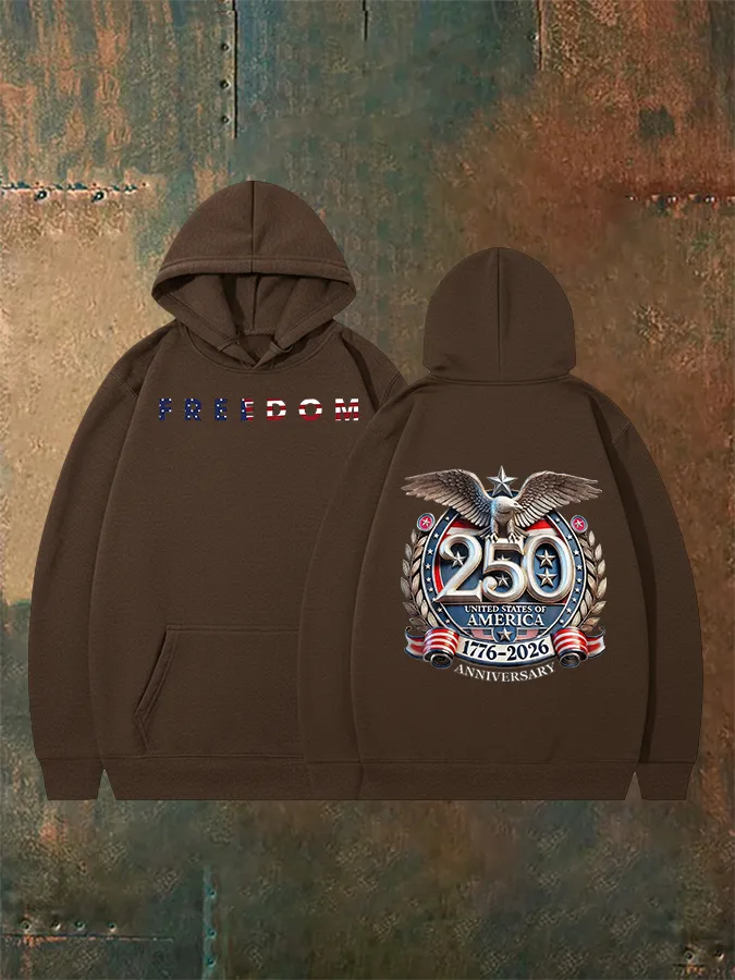 Unisex Felpa con cappuccio stampata 250° anniversario americano