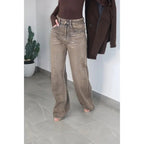 Jean - avec des détails scintillants, de style vintage, avec poches, disponible en deux modèles.