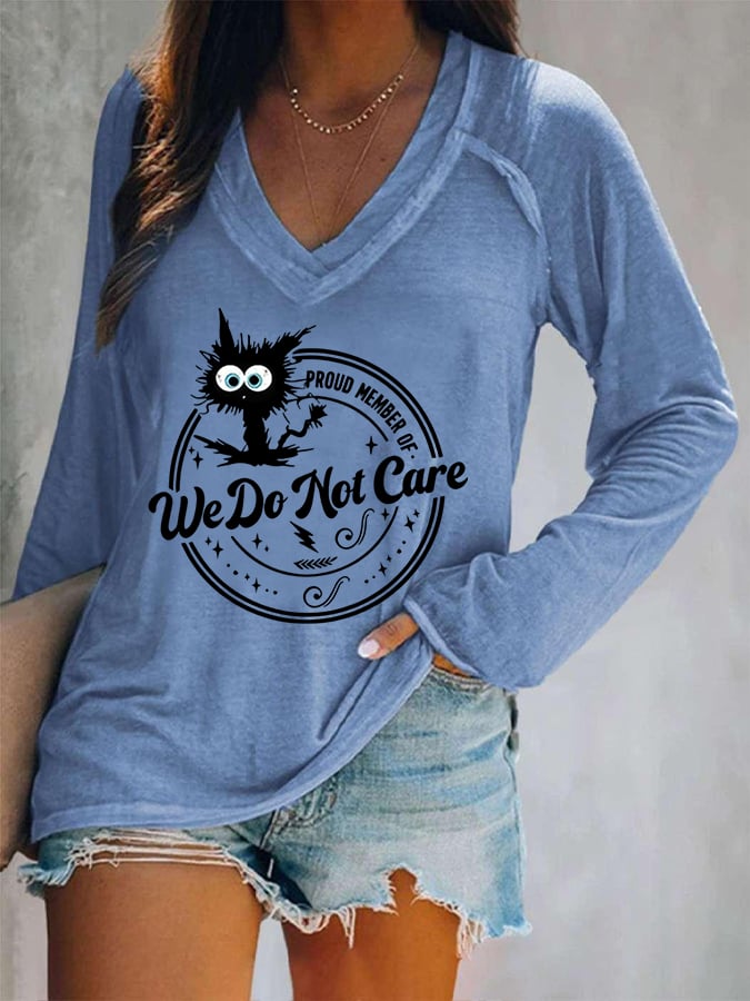 Women's  V-neck Retro Funny Proud Member Of  Club Menopause Perimenopause Print T-Shirt