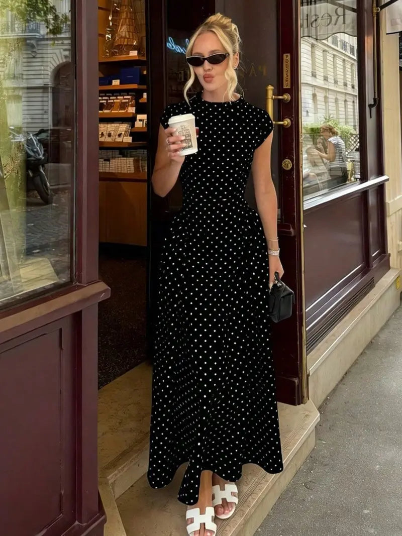 Maxi Abito A-Line Senza Maniche Slim-Fit