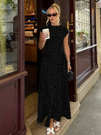 Maxi Abito A-Line Senza Maniche Slim-Fit