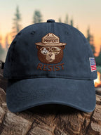 Retro Protect And Resist Print Baseball Cap