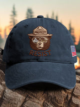 Retro Protect And Resist Print Baseball Cap