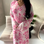 Women's elegant backless floral-lined summer dress with tie-up details