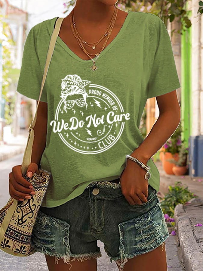 Women's  V-neck Retro Funny Proud Member Of  Club Menopause Perimenopause Print T-Shirt