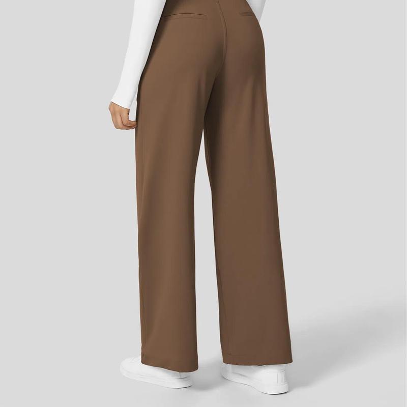 Pantaloni da Lavoro a Vita Alta con Tasche e Gamba Dritta, Abiti Business Casual da Donna, Abbigliamento Sportivo e da Esterno da Donna