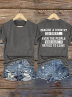 Women's   IMAGINE A COUNTRY  Print T-Shirt