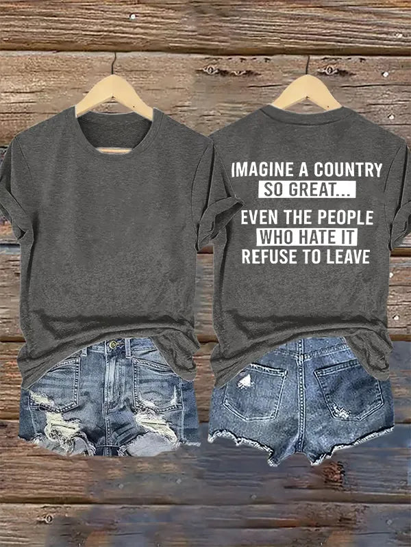 T-shirt stampata da donna IMAGINE A COUNTRY