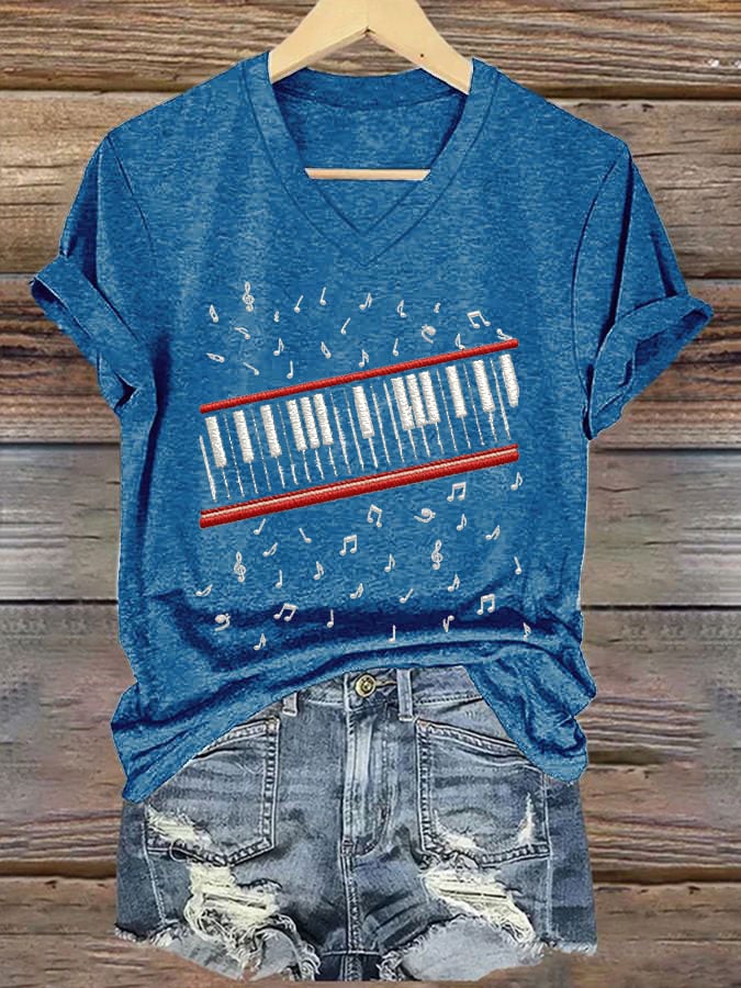 T-Shirt stampata a maniche corte casual da donna