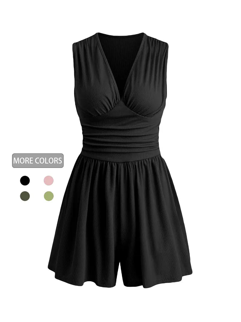 Combinaison bustier à col en V pour femme, printemps/été
