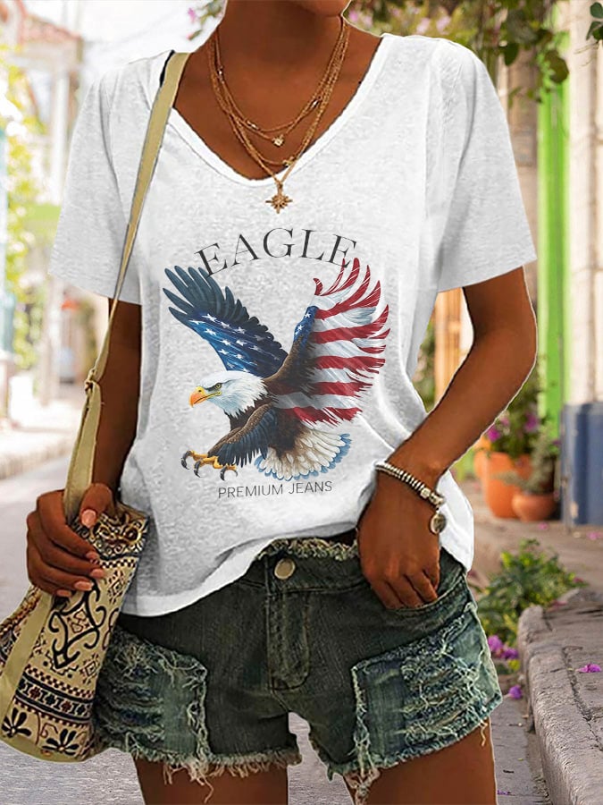 🔥Compra 3 e ottieni il 15% di sconto🔥T-shirt girocollo retrò premium con stampa jeans