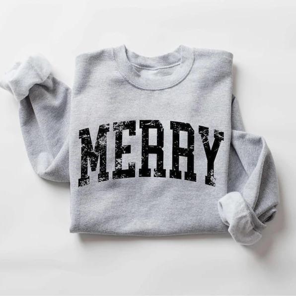 Sweat-shirt rétro "Joyeux Noël", Sweat-shirt "Joyeux Noël", T-shirt de Noël pour femme, Pull festif de Noël, Cadeau de Noël mignon, T-shirt de Noël