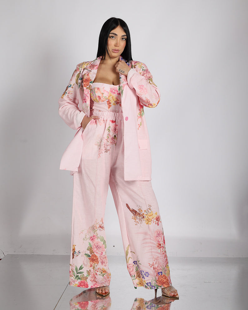 Tailleur 3 pièces fleuri