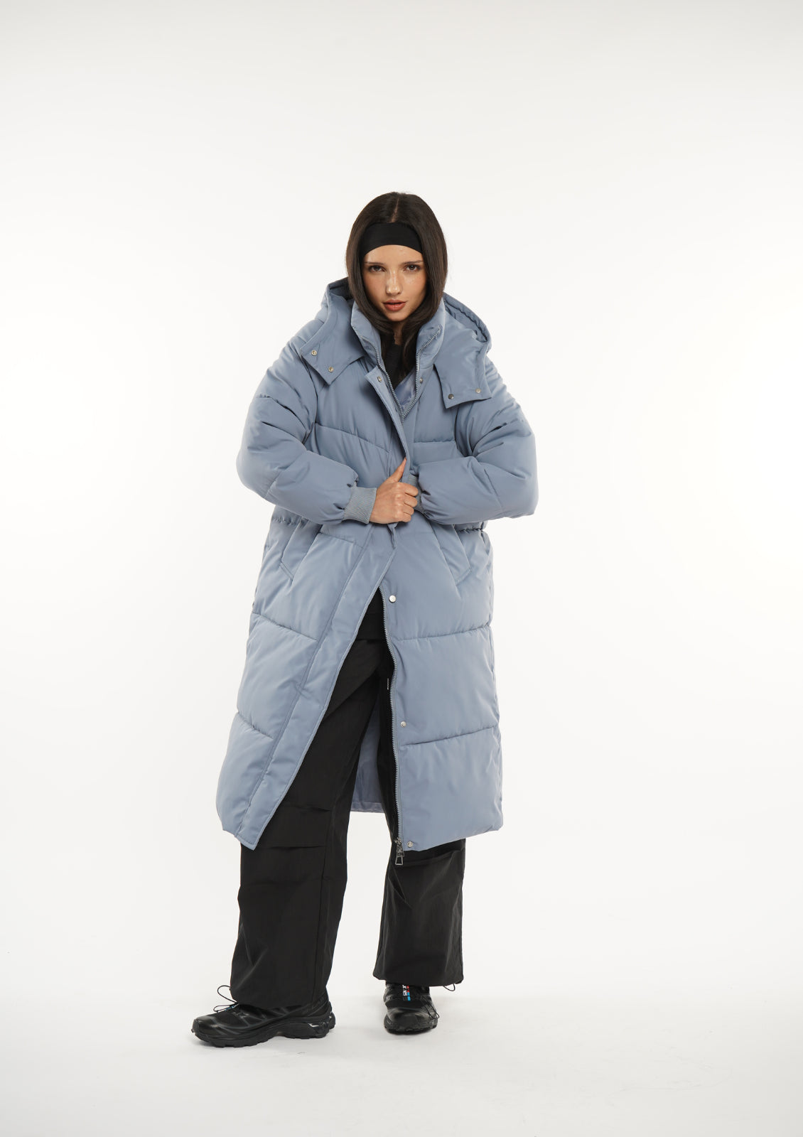 Veste longue à capuche