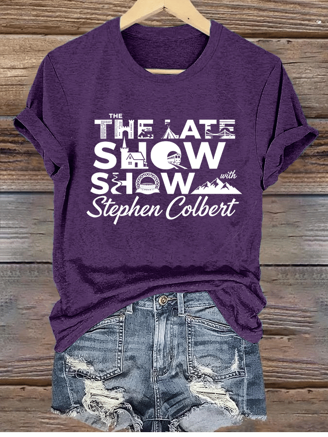 T-shirt da donna con stampa albero ultima mostra retrò