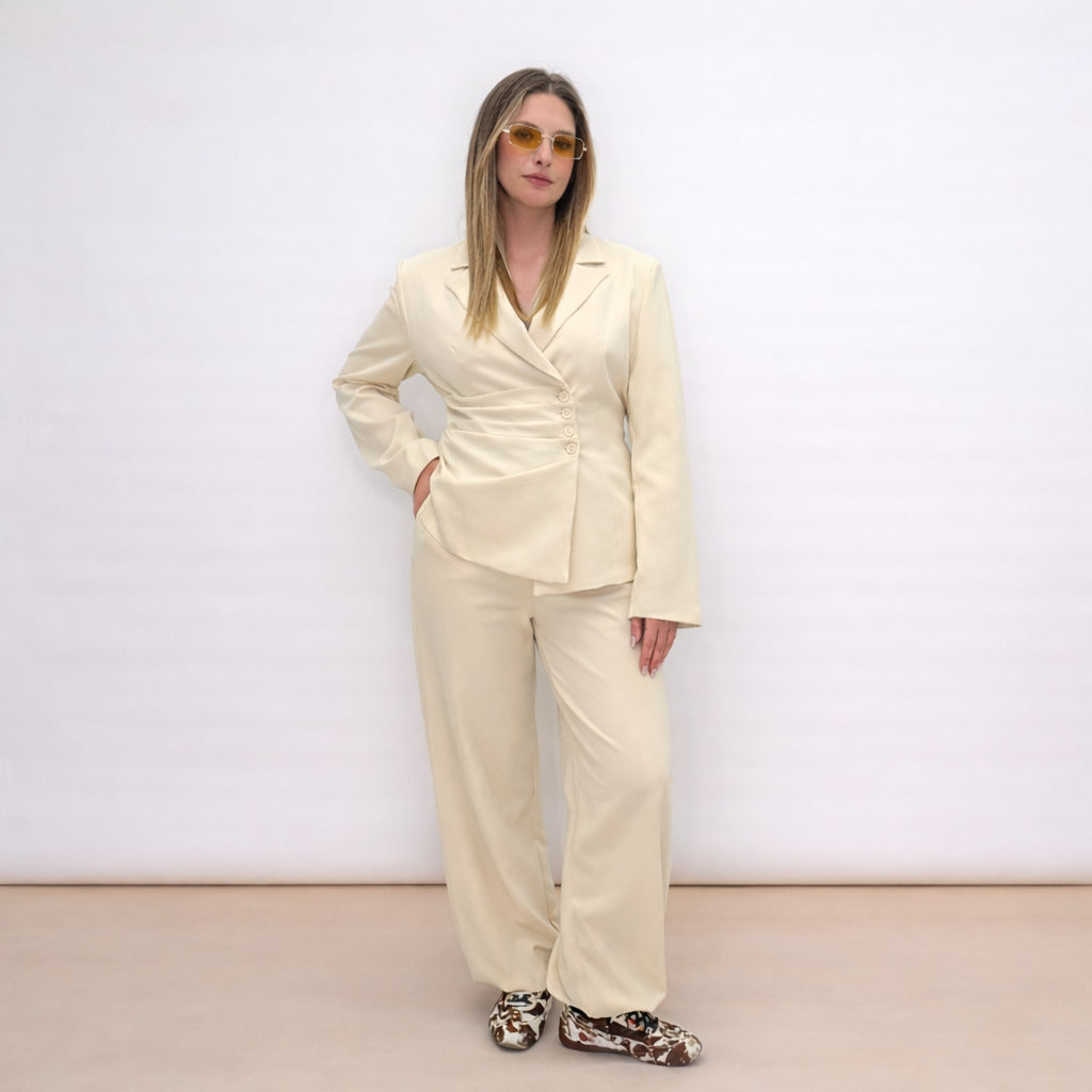 [2026.SOUL] Completo Con Blazer Drappeggiato E Pantalone