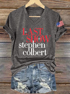 🔥Buy 3 Get 15% Off🔥V-Neck Retro Last Show Print T-Shirt