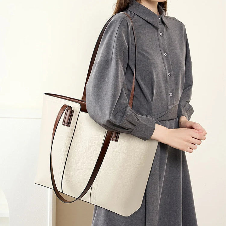 Borsa Tote da Lavoro Classica Grande da Donna in Vera Pelle