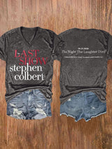 🔥Buy 3 Get 15% Off🔥V-Neck Retro Last Show 05.21.2026 The Night The Laughter Died Print T-Shirt