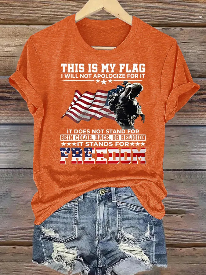 T-shirt da donna con stampa THIS IS MY FLAG