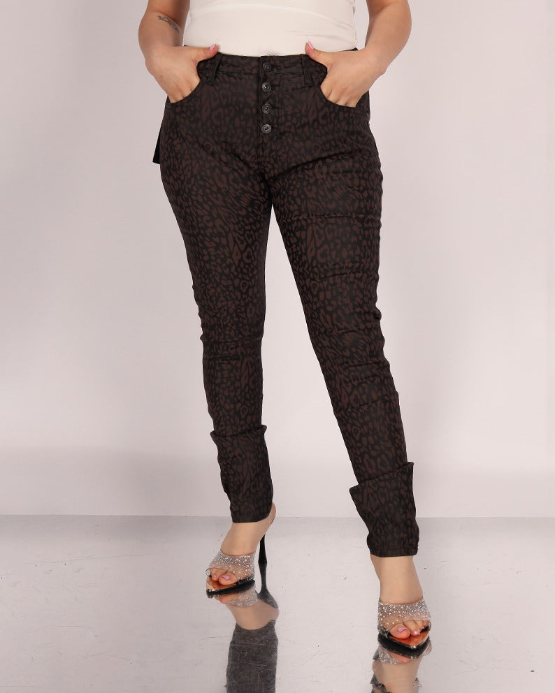 Pantaloni elastici maculati