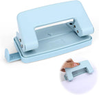 2 Hole Paper Punch,Metal Two Hole Punch，Adjustable 2 Hole Paper Puncher for A4/A5/B5 Looseleaf Book and Home Supplies（Blue）
