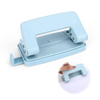2 Hole Paper Punch,Metal Two Hole Punch，Adjustable 2 Hole Paper Puncher for A4/A5/B5 Looseleaf Book and Home Supplies（Blue）