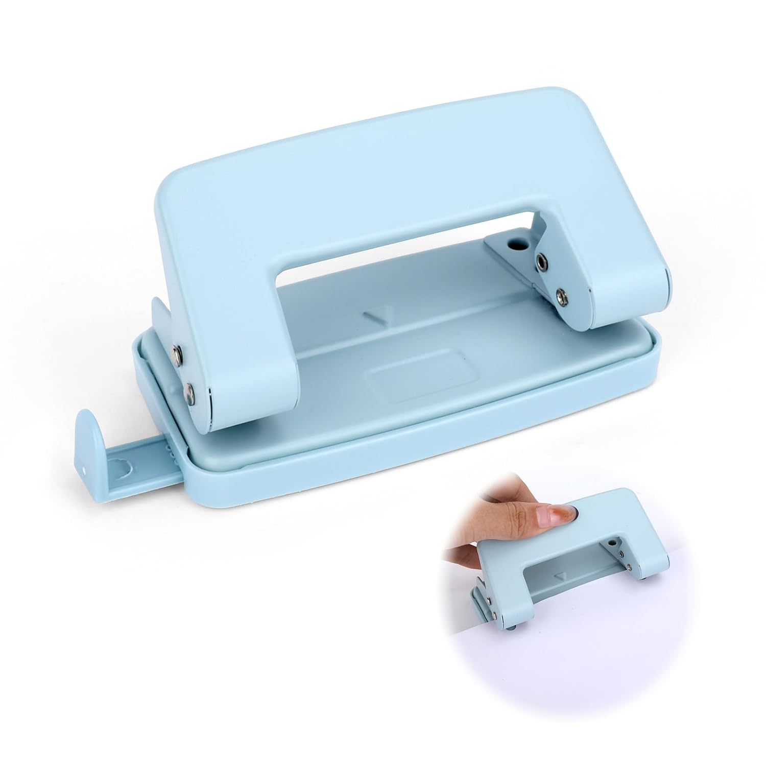 2 Hole Paper Punch,Metal Two Hole Punch，Adjustable 2 Hole Paper Puncher for A4/A5/B5 Looseleaf Book and Home Supplies（Blue）