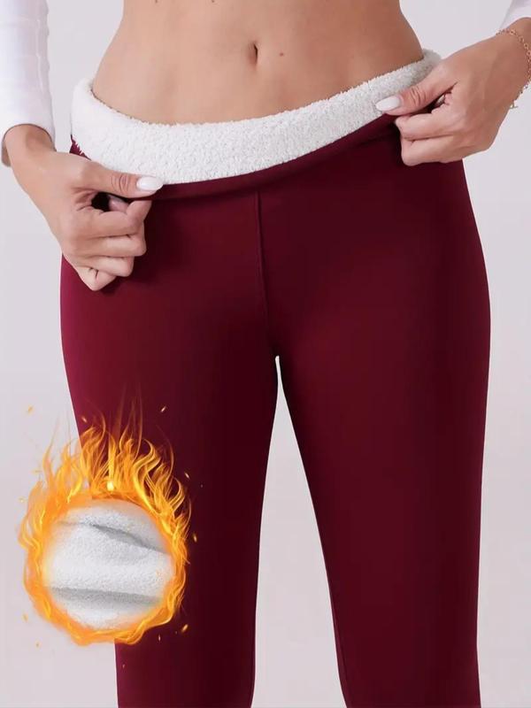 Legging Femme en Molleton Polaire Doux, Velours d'Agneau, Taille Haute Style Sportif, Chaleur Automne Hiver, Coupe Ajustée Design Uni, Tailles S-Xxl (cadeau) Tissu Vêtements Femme