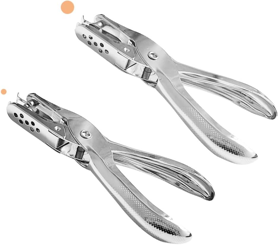 2 Pcs Hole Puncher Single, Handheld Hole Paper Punch, 1/4 and 1/8 Inch Circular Holes for Crafts DIY Craft Labels and Greeting Cards Home Office Learning