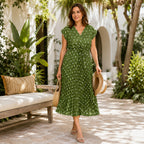 [2026.COUTURE] Cannes, Vestito Incrociato Plissettato A Pois