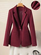 Veste blazer élégante à un bouton pour femme, manteau à manches longues et coupe ajustée pour le bureau, vêtement d'extérieur mode automne et hiver