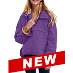 Veste doudoune oversize matelassée à capuche chauve-souris pour femme, pull à manches longues léger et chaud avec grande poche poitrine