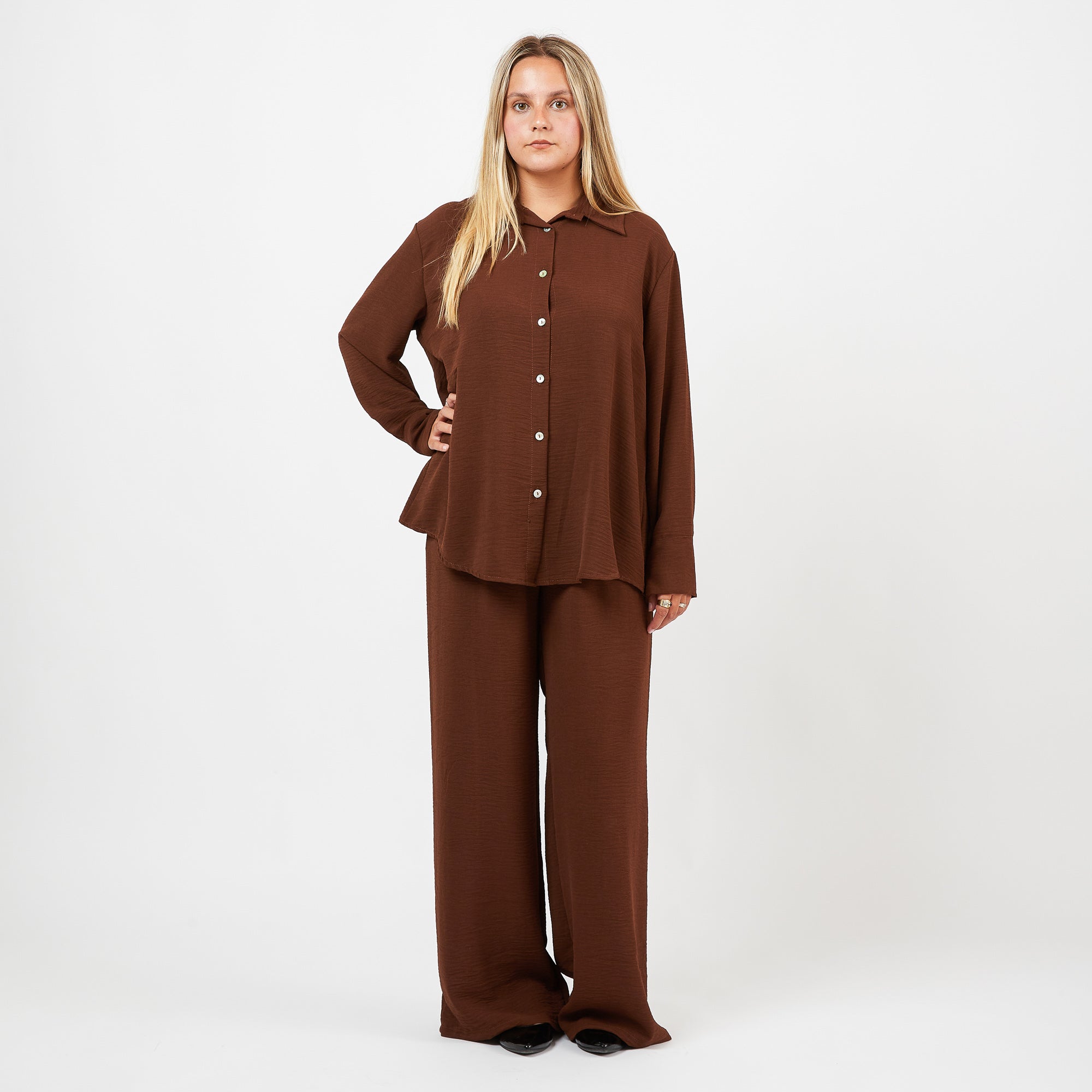 [2026.COUTURE] Completo elegante in camicia e pantalone palazzo morbido comodo