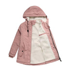 Parka d'hiver en coton épais avec doublure en polaire, manteau chaud à capuche mi-long, coupe ajustée, manches longues, en fausse fourrure noire, pour un style élégant et décontracté - Vestes