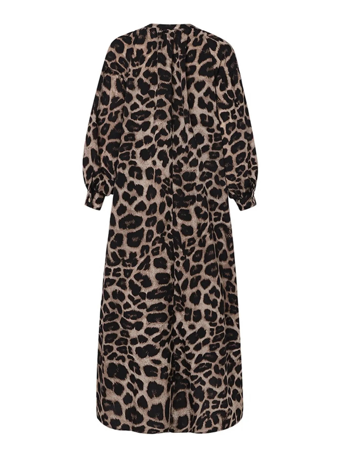 Robe longue décontractée léopard bohème pour femme, tenue de ville pour les vacances, vêtements féminins quotidiens