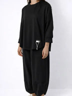 Completo due pezzi PRIMAVERA composto da camicia e pantaloni in tessuto morbido e compatto