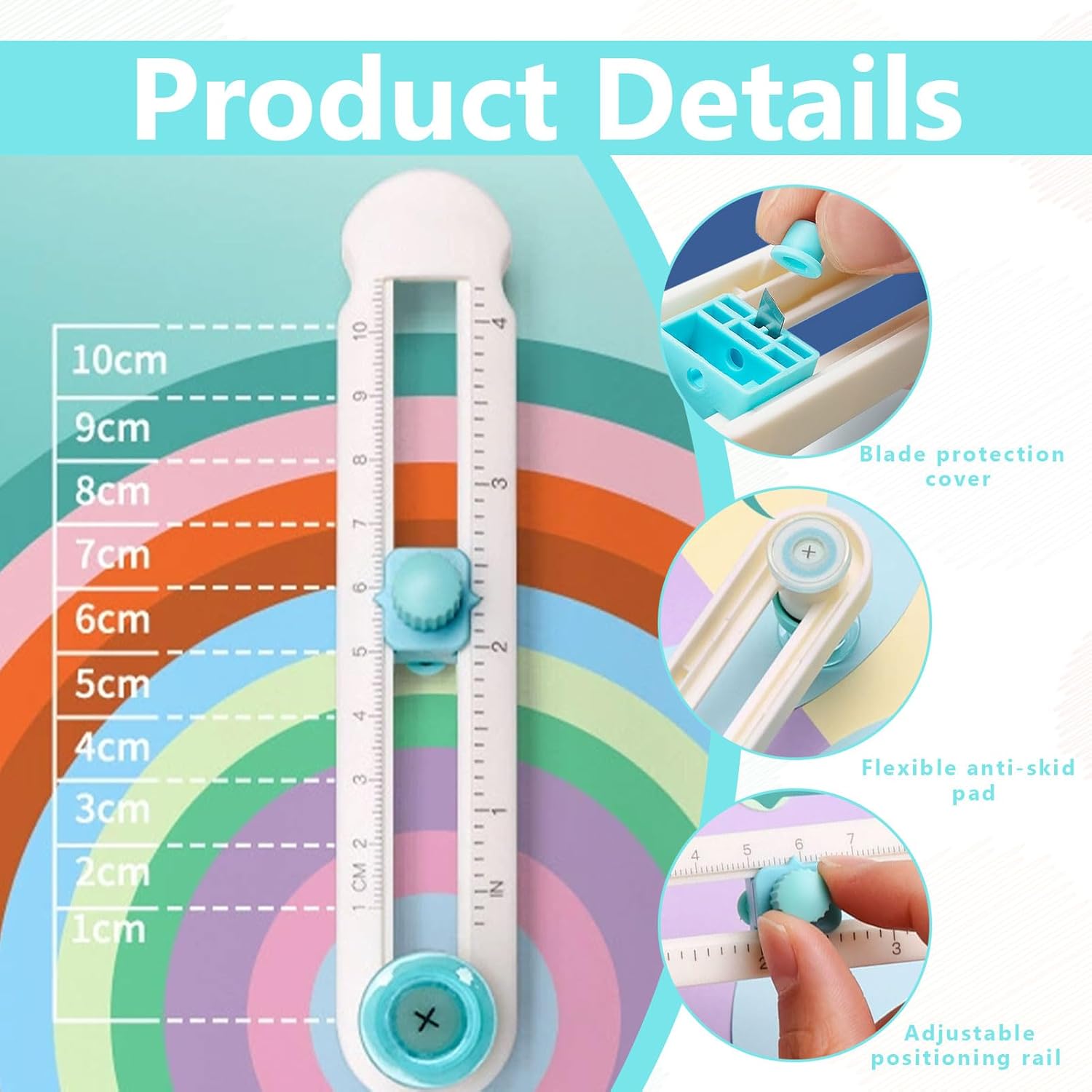 Circle Cutters For Crafts,Diy Circle Cutter,Circle Paper Cutter,Adjustable Any Size 2-20cm Come With Bottom Blade Guard, Easy Operation And Smooth Cutting