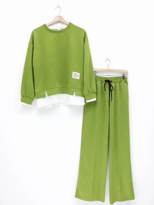 Tuta da donna: felpa con cappuccio e pantaloni della tuta, abbigliamento casual, semplice stile a gamba dritta.