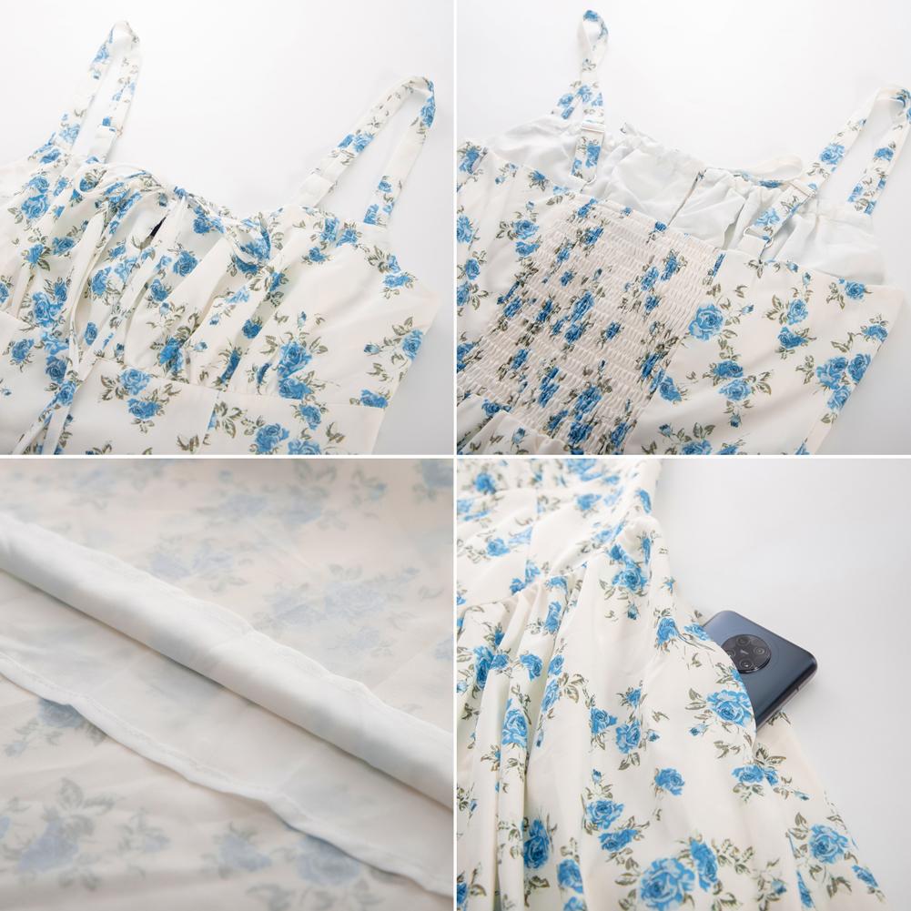 Robe longue d'été de style corset milkmaid sans manches à bretelles pour femme
