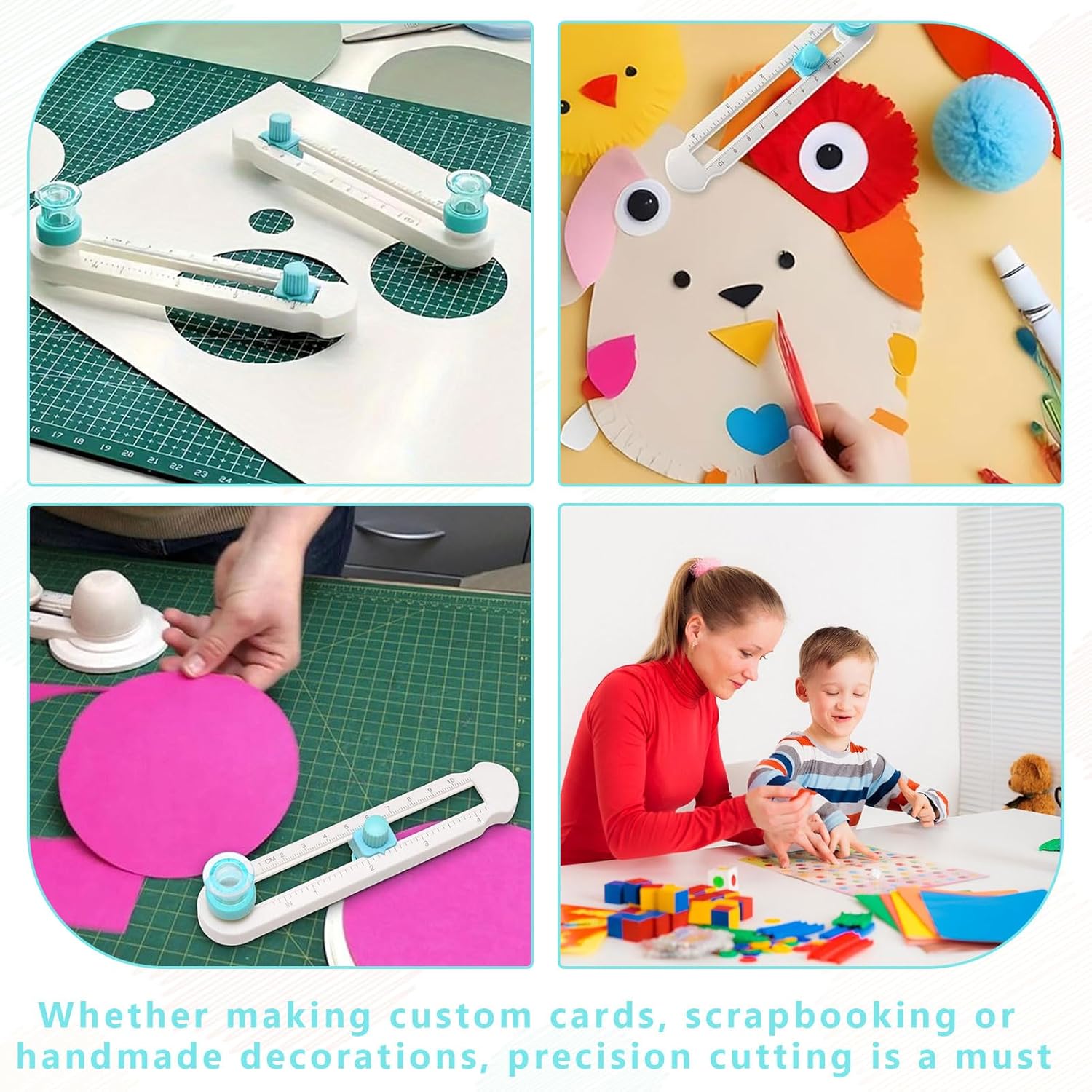 Circle Cutters For Crafts,Diy Circle Cutter,Circle Paper Cutter,Adjustable Any Size 2-20cm Come With Bottom Blade Guard, Easy Operation And Smooth Cutting