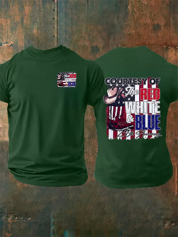 T-Shirt Da Uomo "Courtesy Of Red White And Blue, 250° Anniversario Della Libertà"