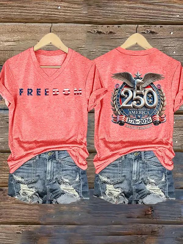 T-shirt stampa FREEDOM da donna